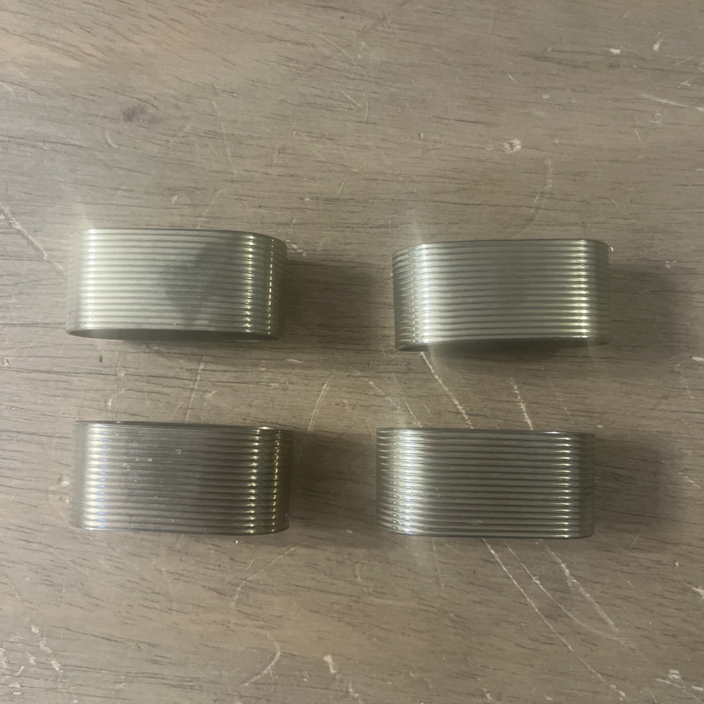 Vintage Audrey Napkin Rings Brass/Gold Tone‎ Ribbed Set of 4 Oval